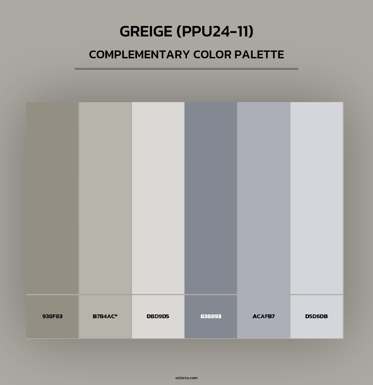 Greige (PPU24-11) - Complementary Color Palette