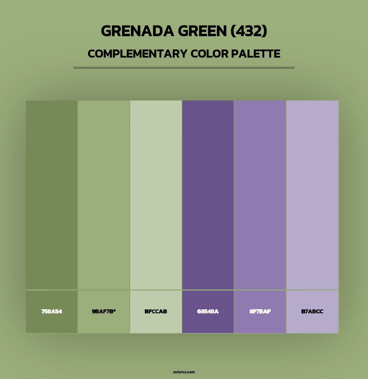 Grenada Green (432) - Complementary Color Palette