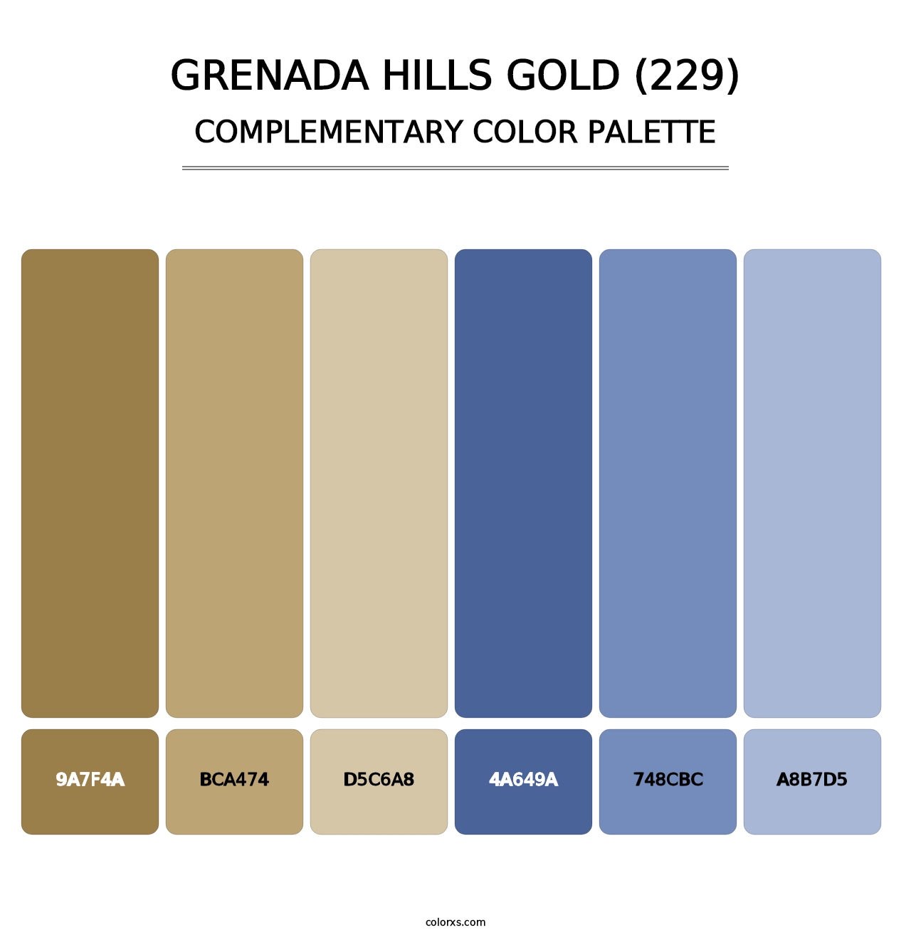 Grenada Hills Gold (229) - Complementary Color Palette