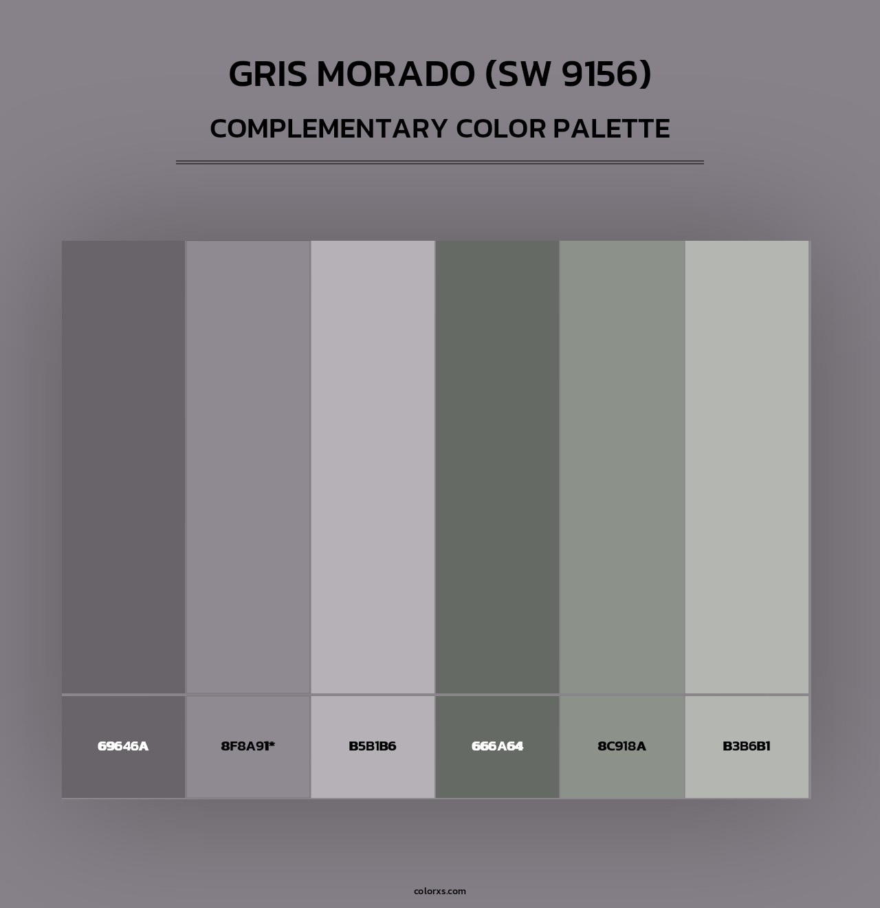 Gris Morado (SW 9156) - Complementary Color Palette