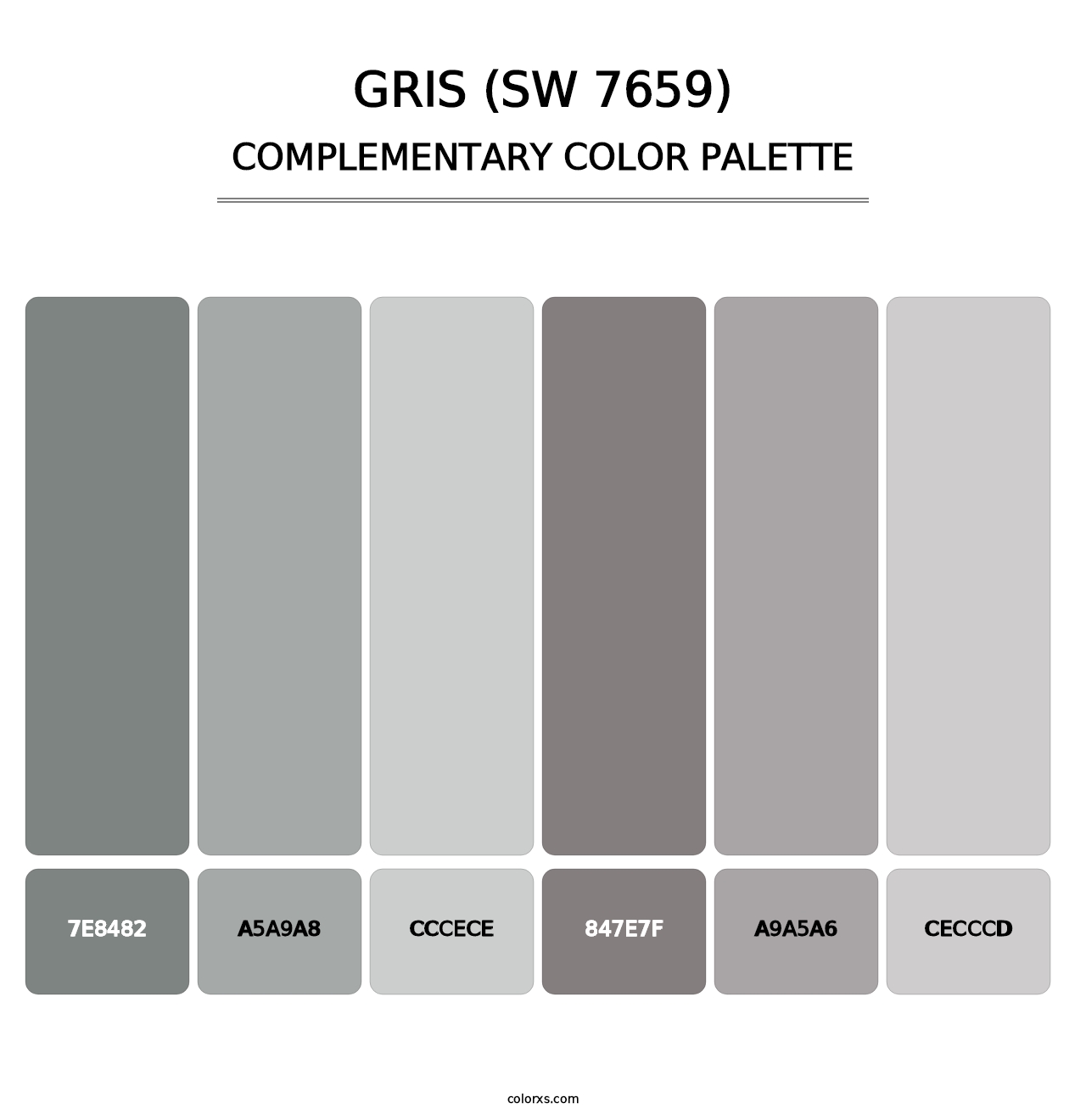 Gris (SW 7659) - Complementary Color Palette