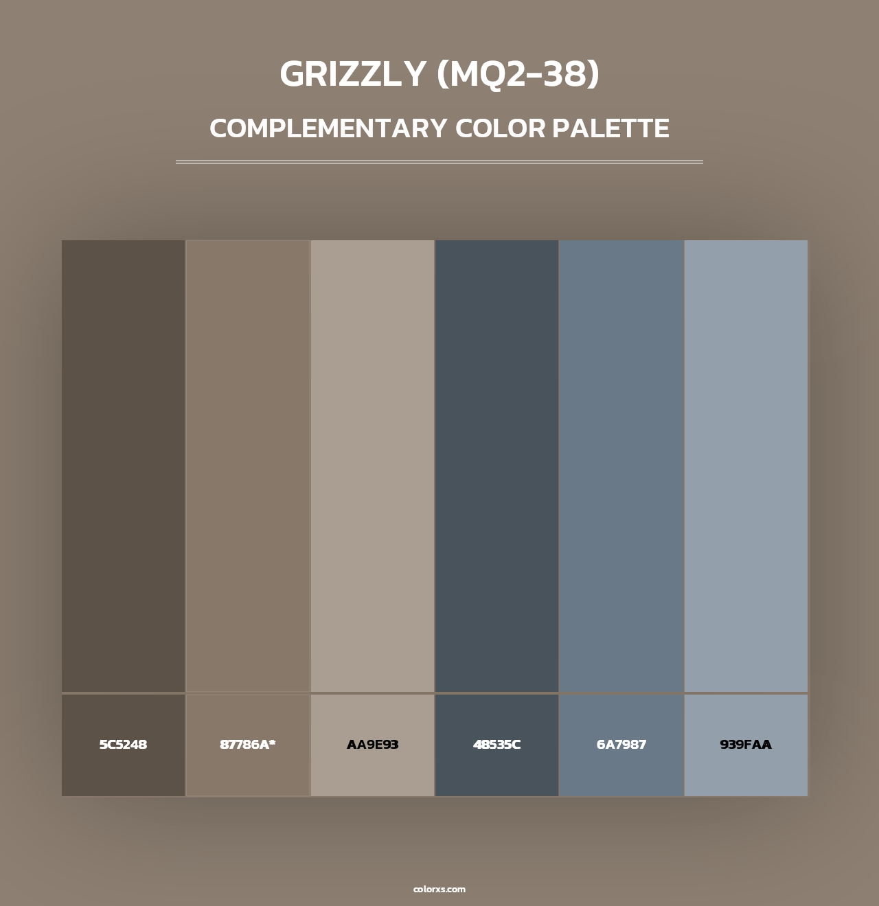 Grizzly (MQ2-38) - Complementary Color Palette