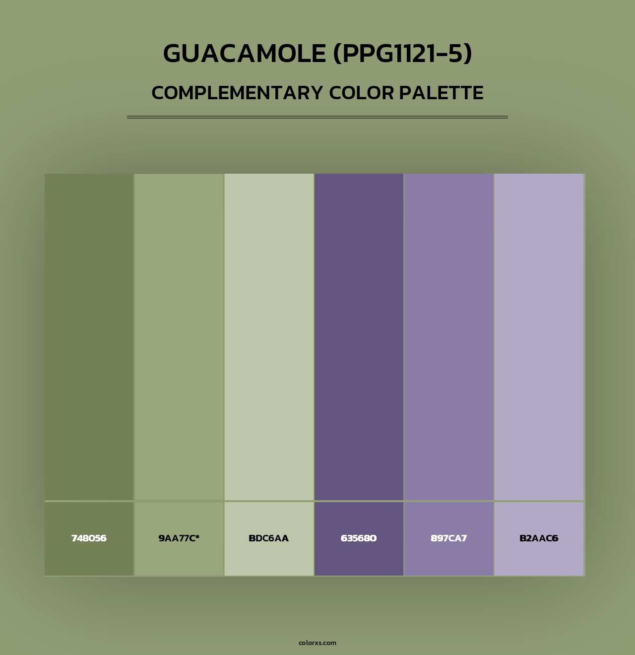 Guacamole (PPG1121-5) - Complementary Color Palette