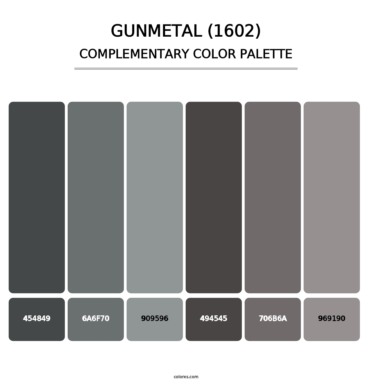 Gunmetal (1602) - Complementary Color Palette
