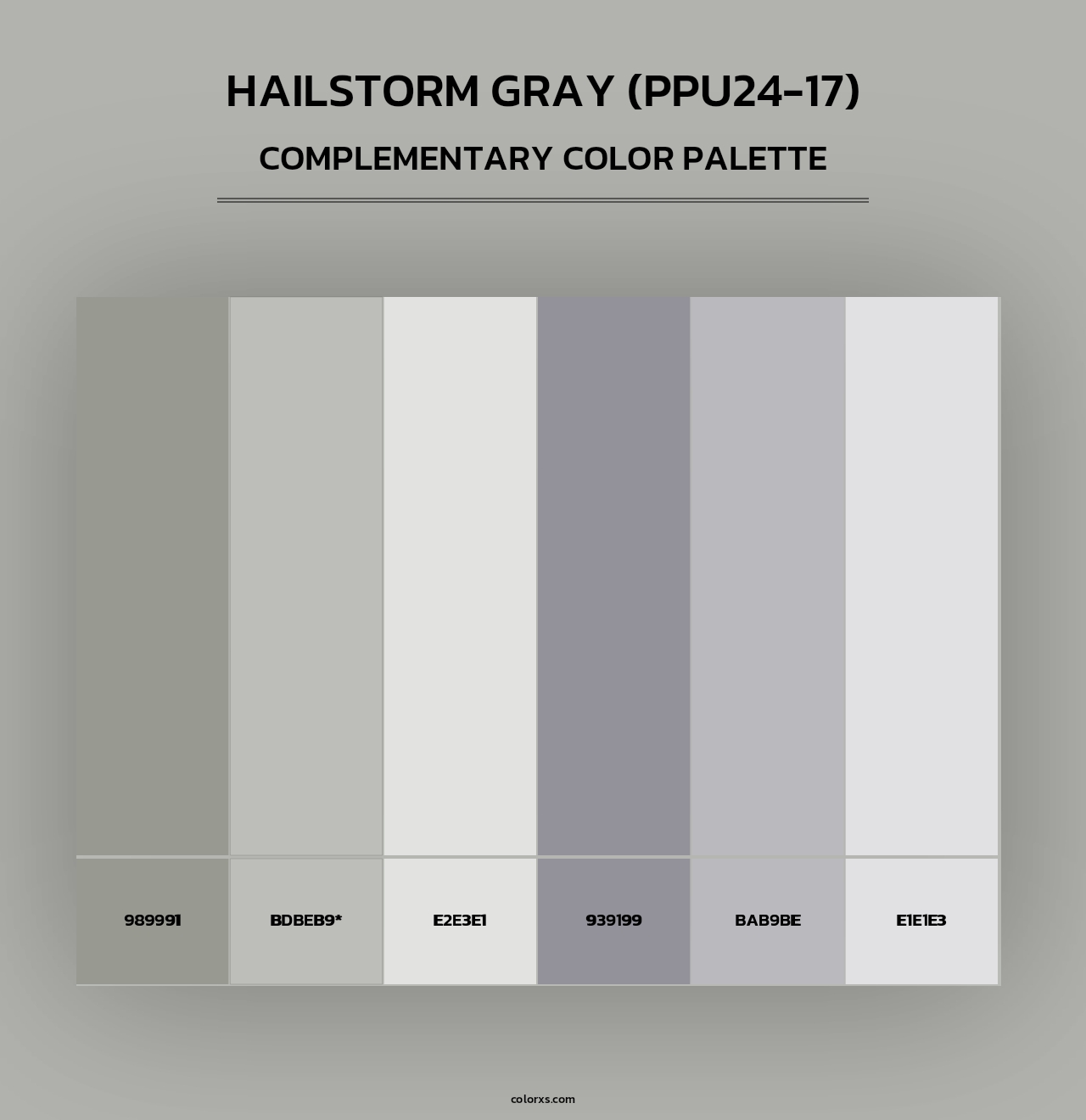 Hailstorm Gray (PPU24-17) - Complementary Color Palette