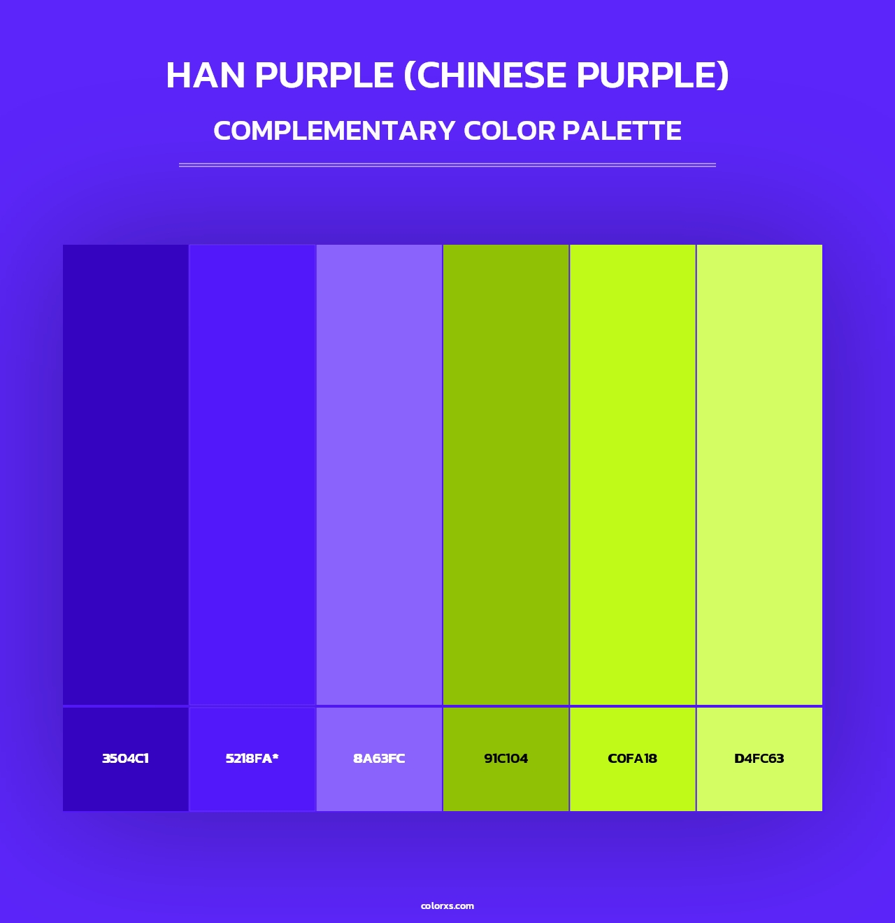 Han Purple (Chinese Purple) - Complementary Color Palette