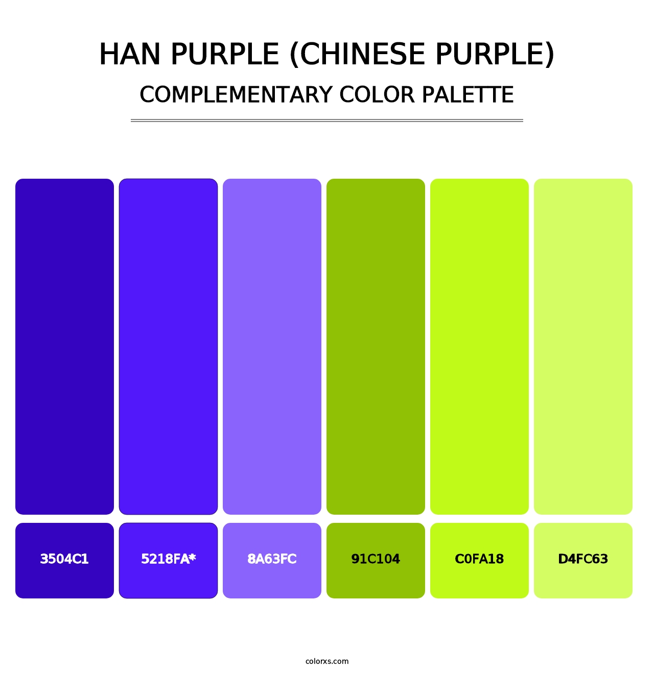 Han Purple (Chinese Purple) - Complementary Color Palette