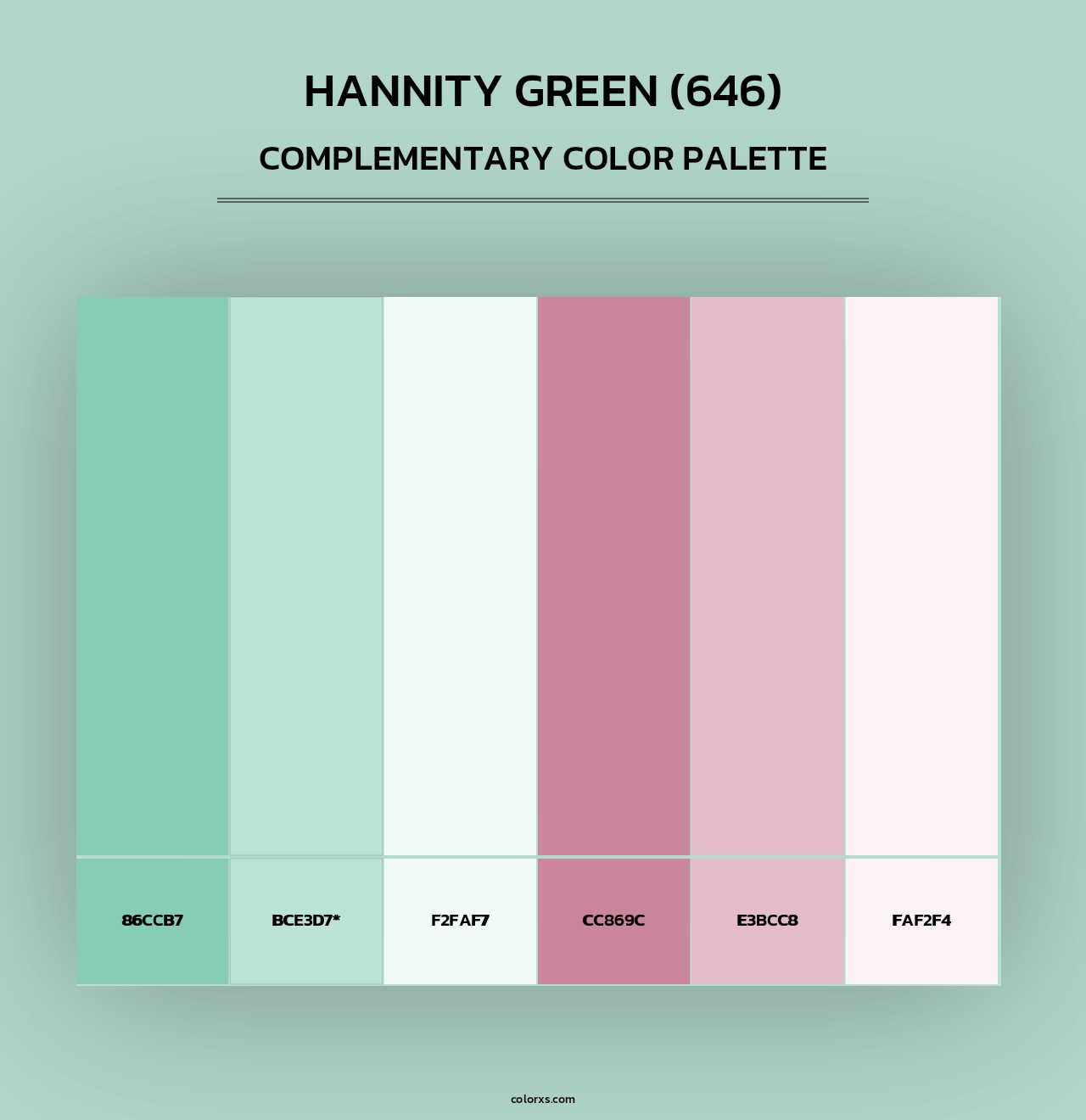 Hannity Green (646) - Complementary Color Palette