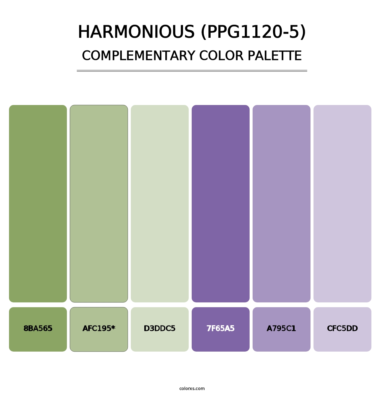 Harmonious (PPG1120-5) - Complementary Color Palette