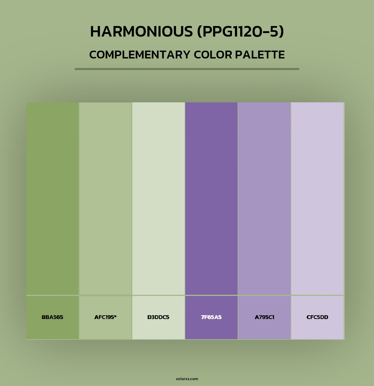 Harmonious (PPG1120-5) - Complementary Color Palette