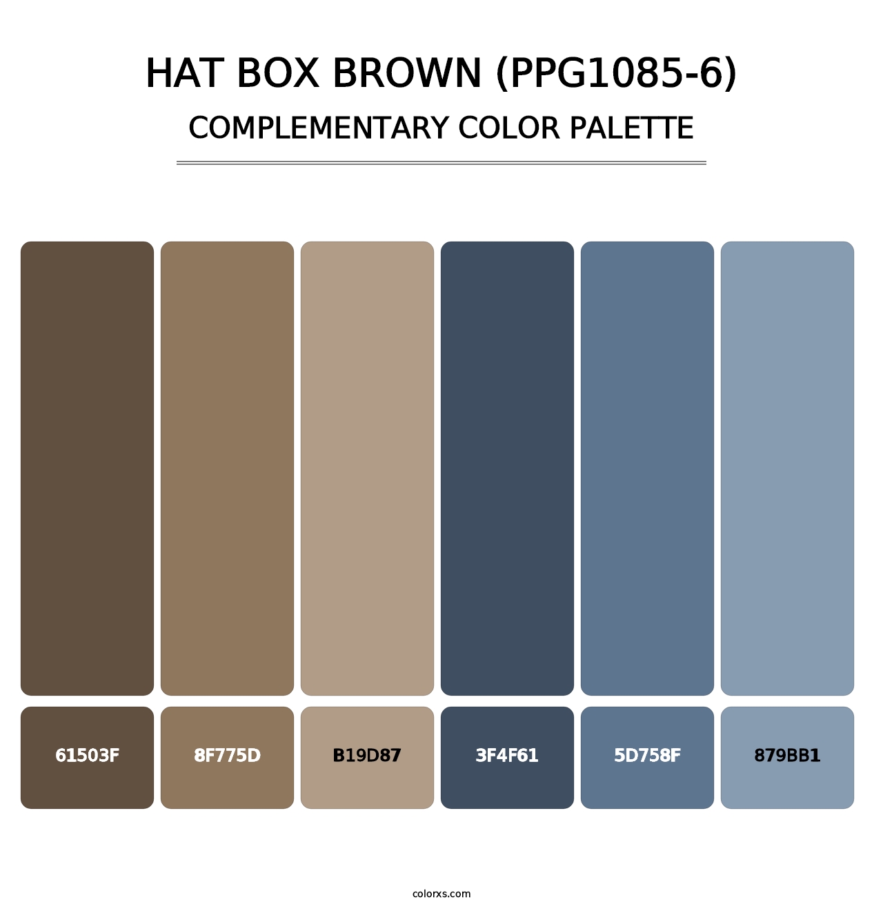 Hat Box Brown (PPG1085-6) - Complementary Color Palette