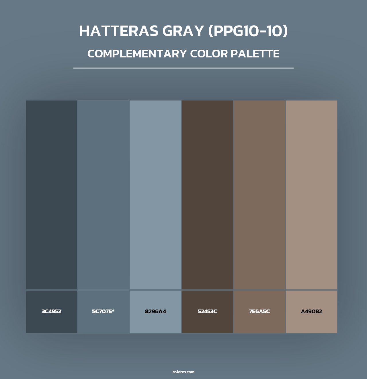 Hatteras Gray (PPG10-10) - Complementary Color Palette