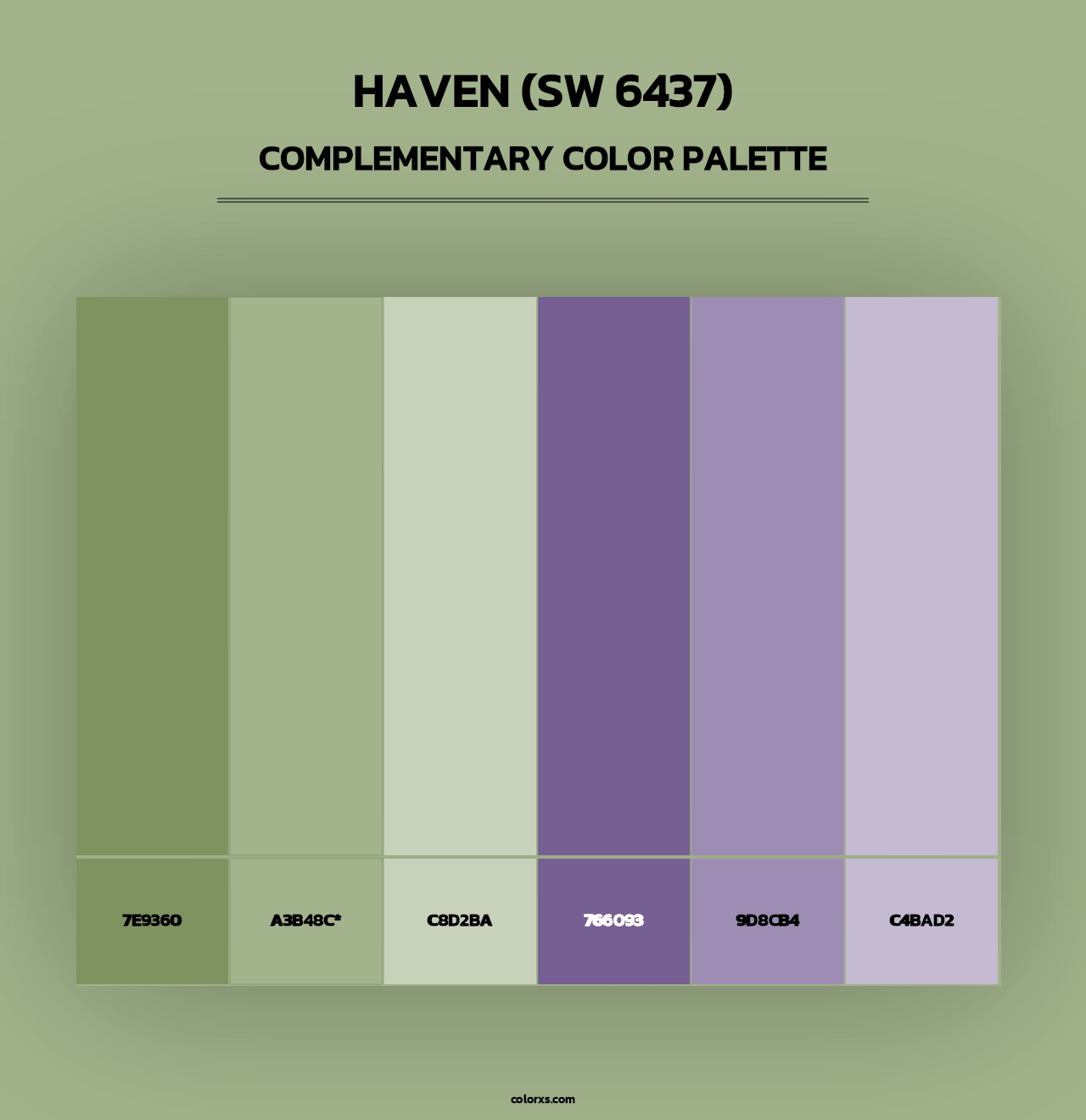 Haven (SW 6437) - Complementary Color Palette