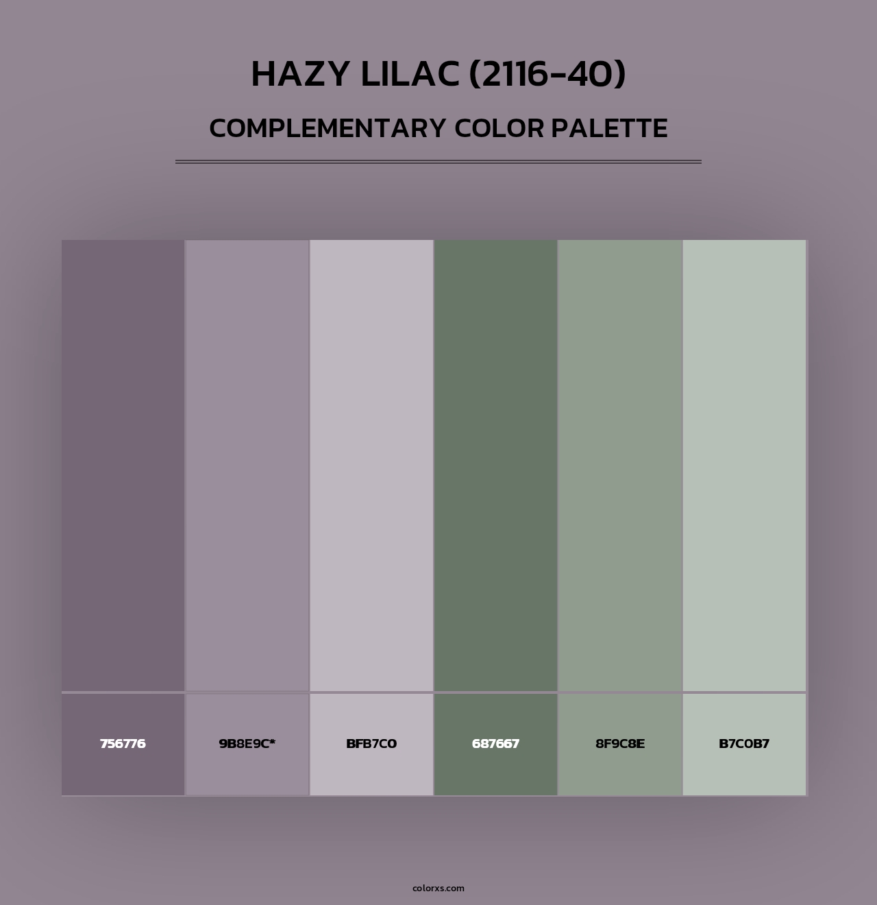 Hazy Lilac (2116-40) - Complementary Color Palette