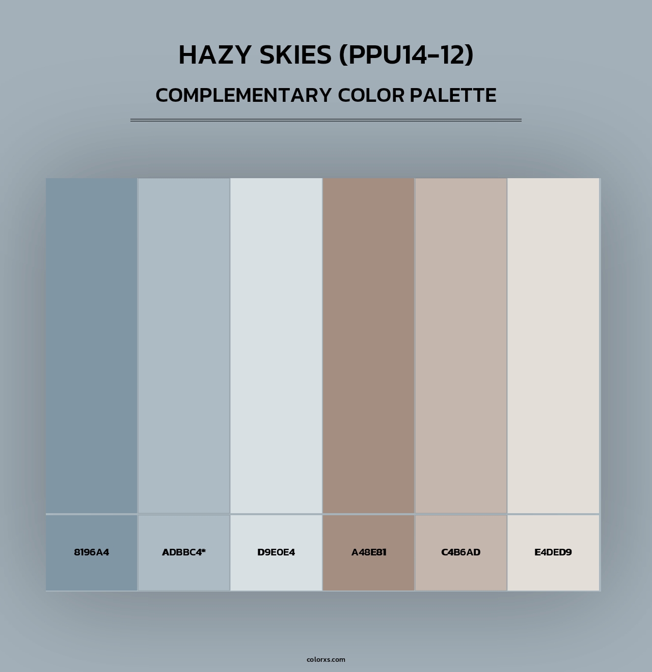 Hazy Skies (PPU14-12) - Complementary Color Palette