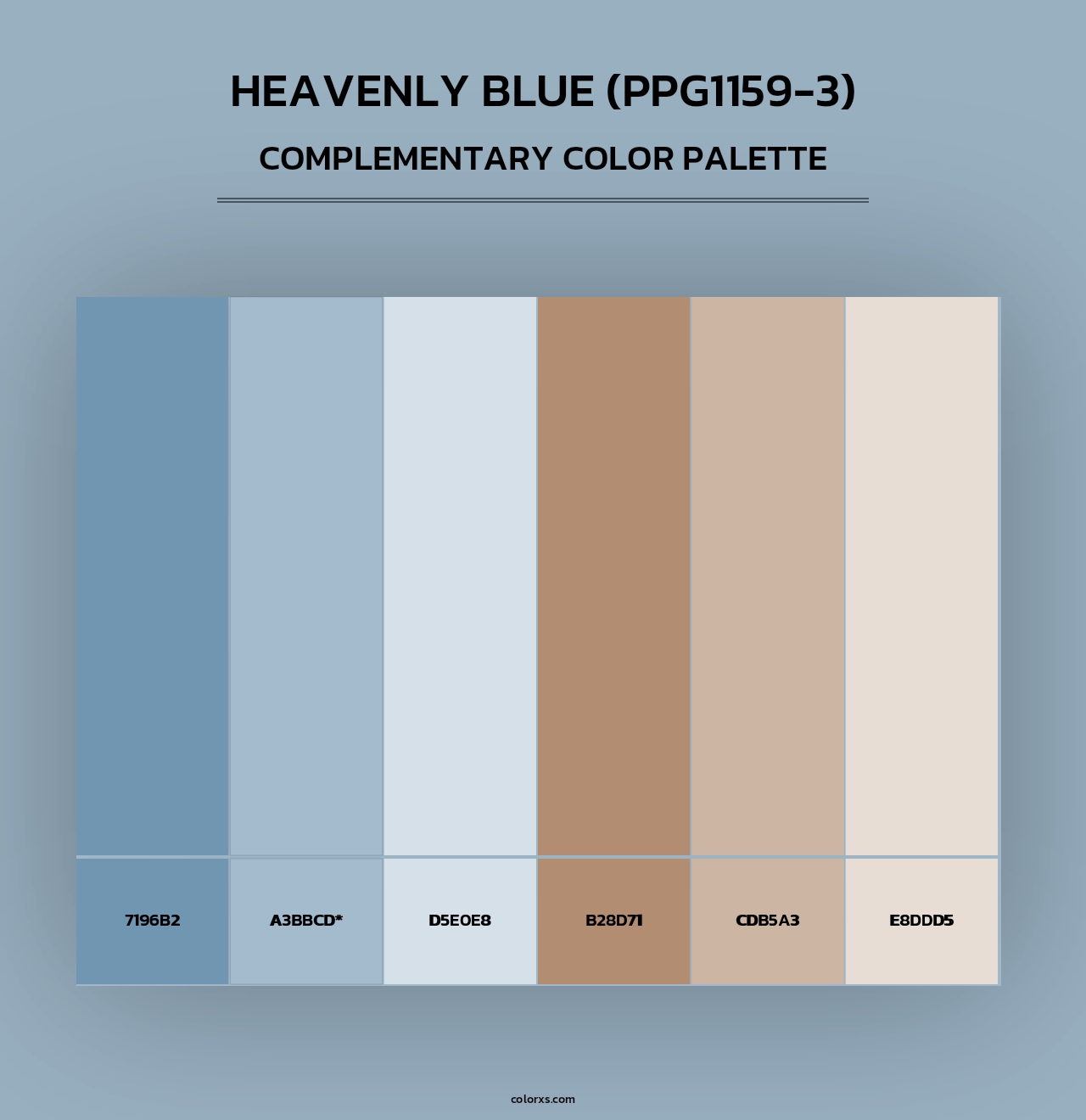 Heavenly Blue (PPG1159-3) - Complementary Color Palette