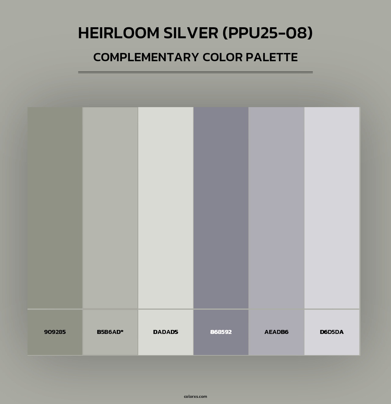 Heirloom Silver (PPU25-08) - Complementary Color Palette