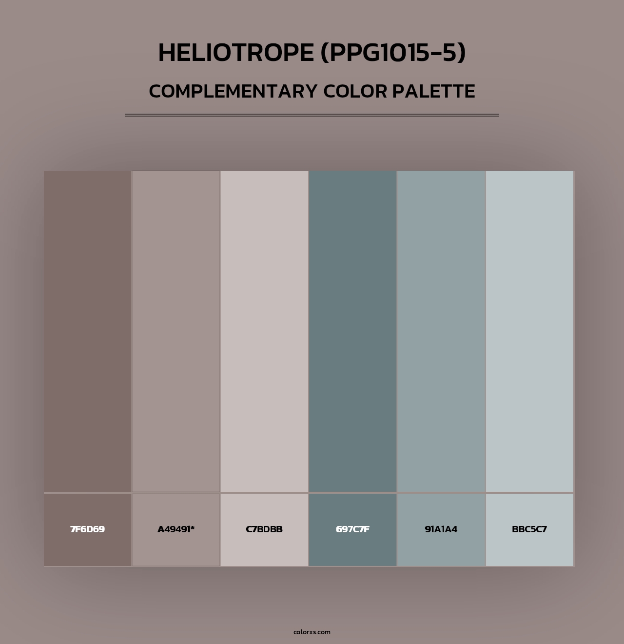 Heliotrope (PPG1015-5) - Complementary Color Palette