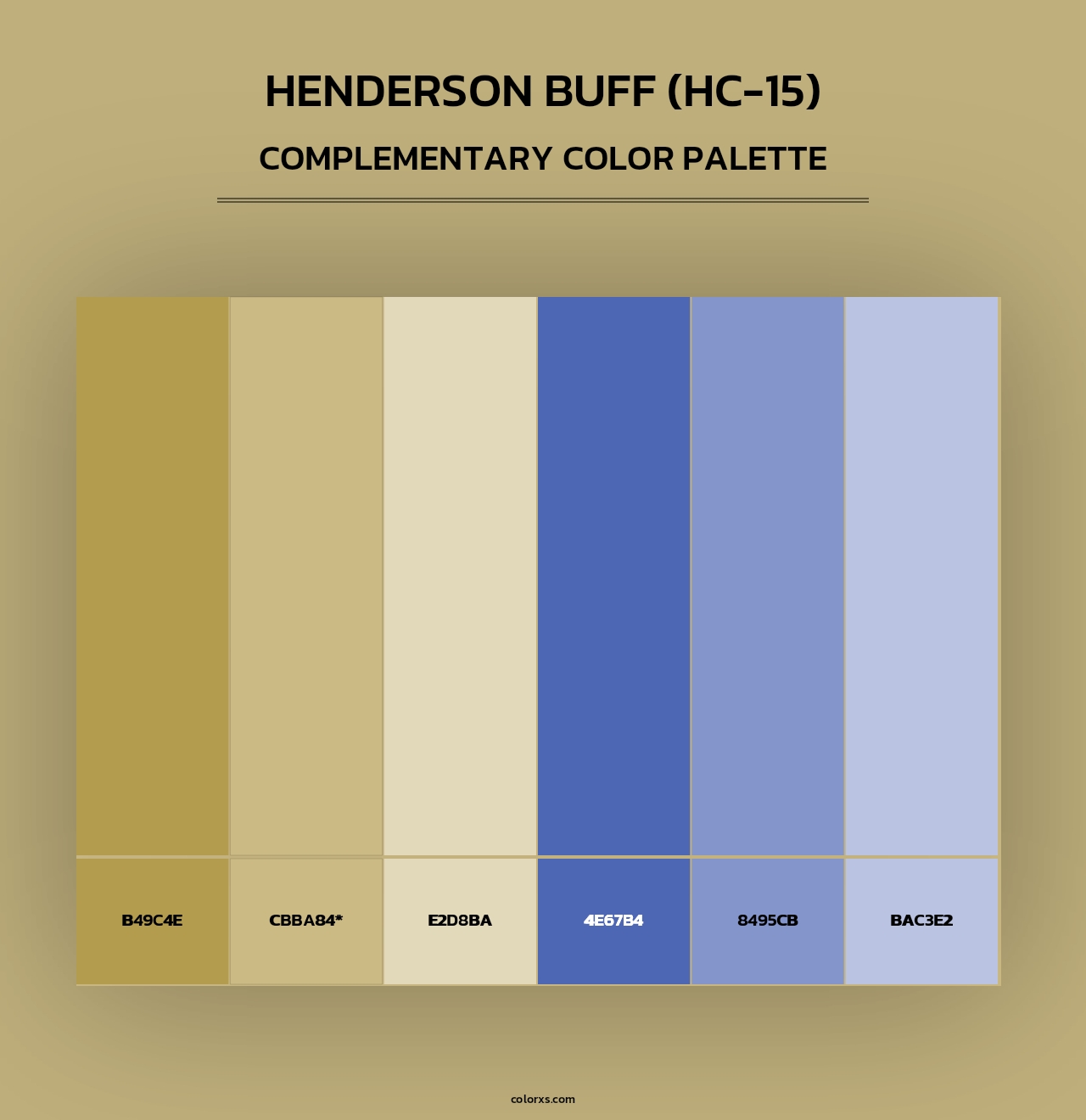 Henderson Buff (HC-15) - Complementary Color Palette