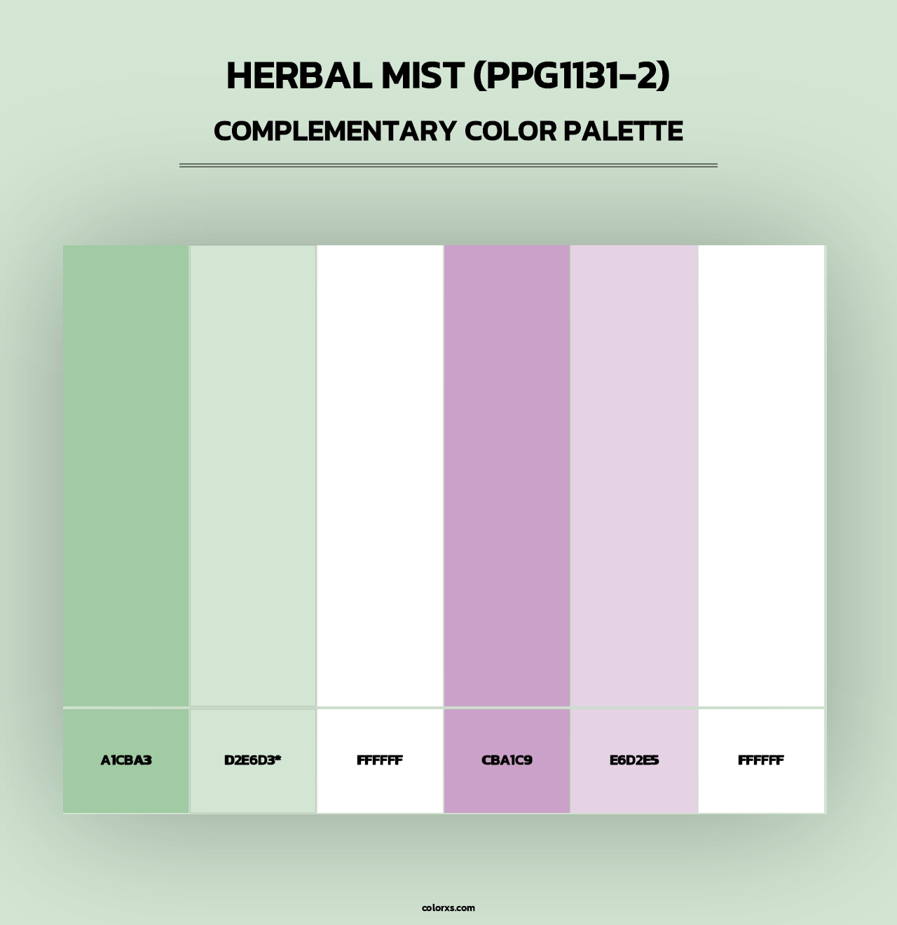 Herbal Mist (PPG1131-2) - Complementary Color Palette