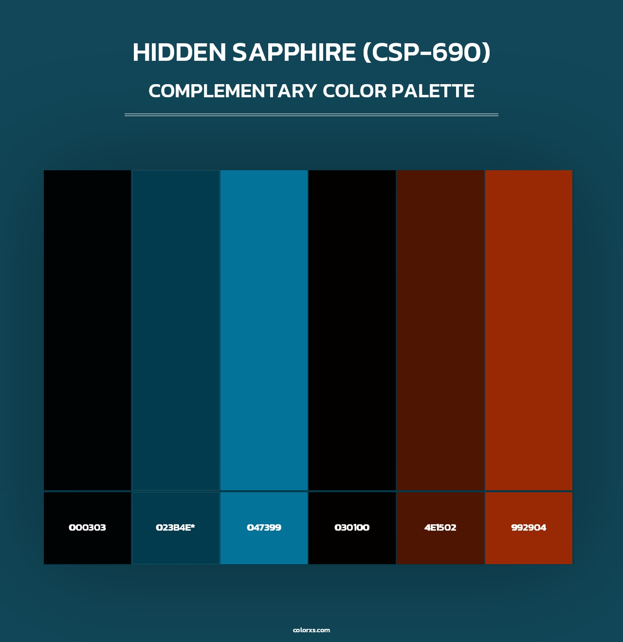 Hidden Sapphire (CSP-690) - Complementary Color Palette