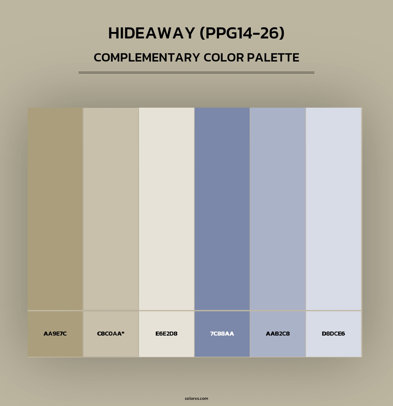 Hideaway (PPG14-26) - Complementary Color Palette
