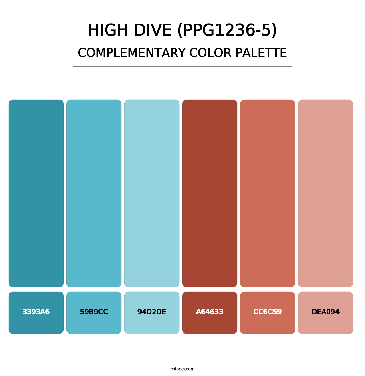 High Dive (PPG1236-5) - Complementary Color Palette