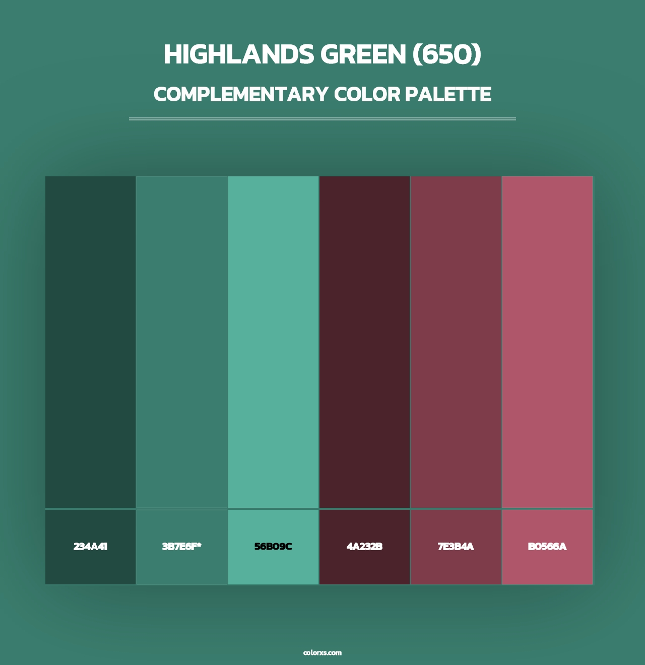 Highlands Green (650) - Complementary Color Palette