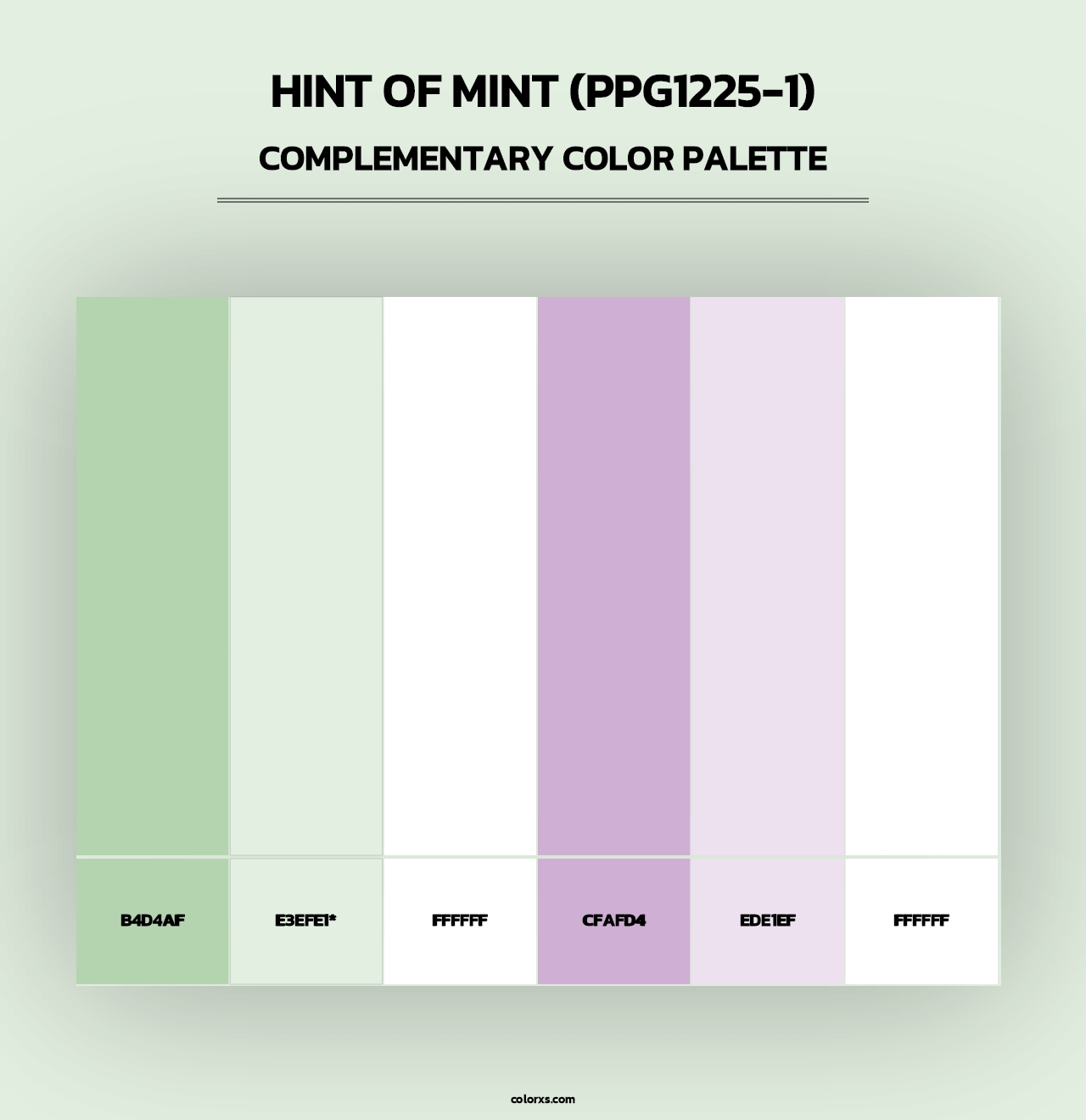 Hint Of Mint (PPG1225-1) - Complementary Color Palette