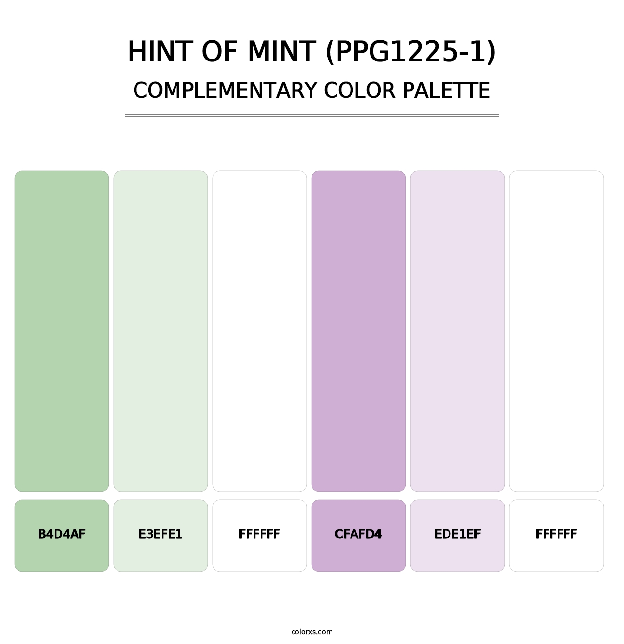 Hint Of Mint (PPG1225-1) - Complementary Color Palette
