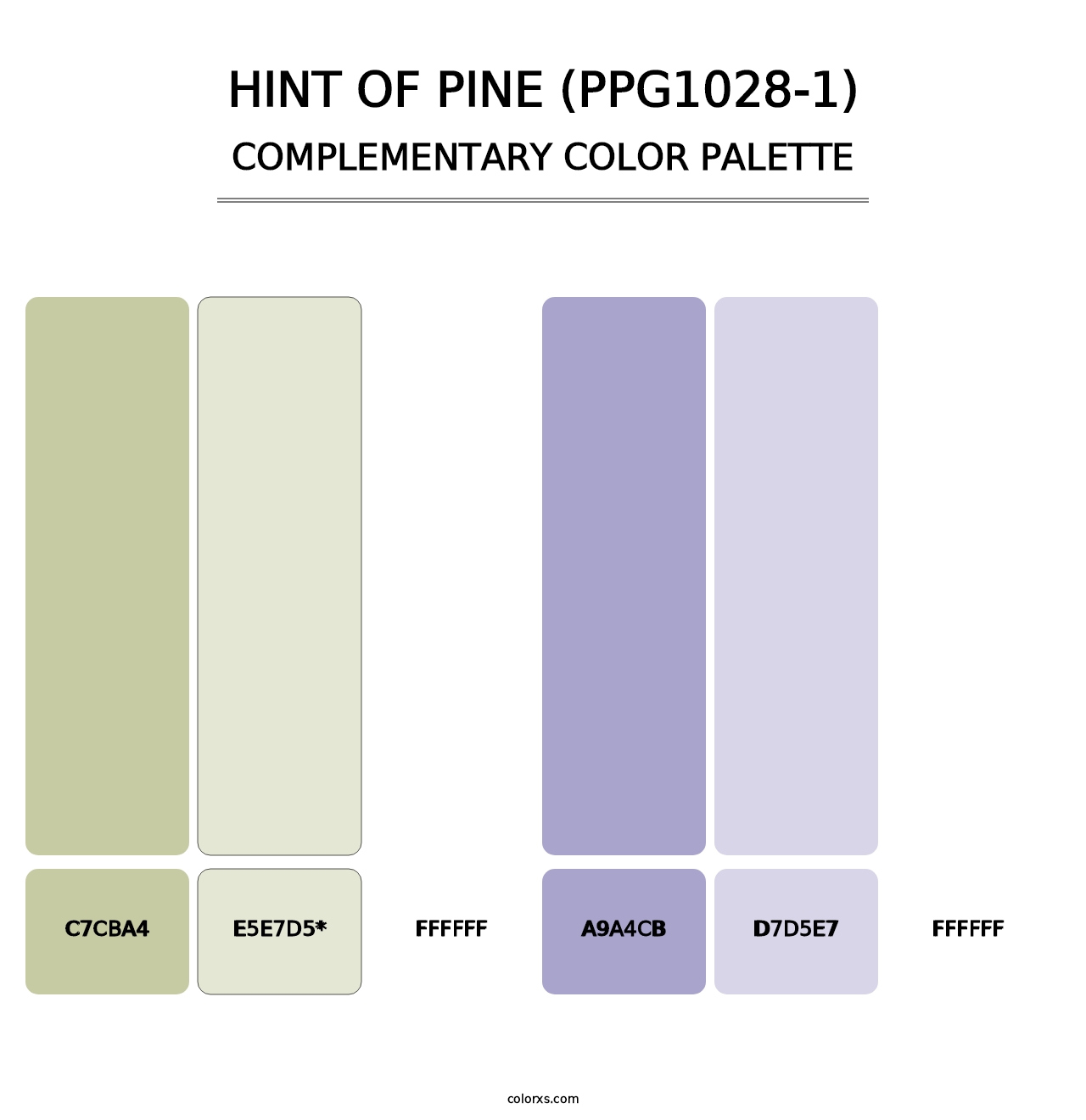 Hint Of Pine (PPG1028-1) - Complementary Color Palette