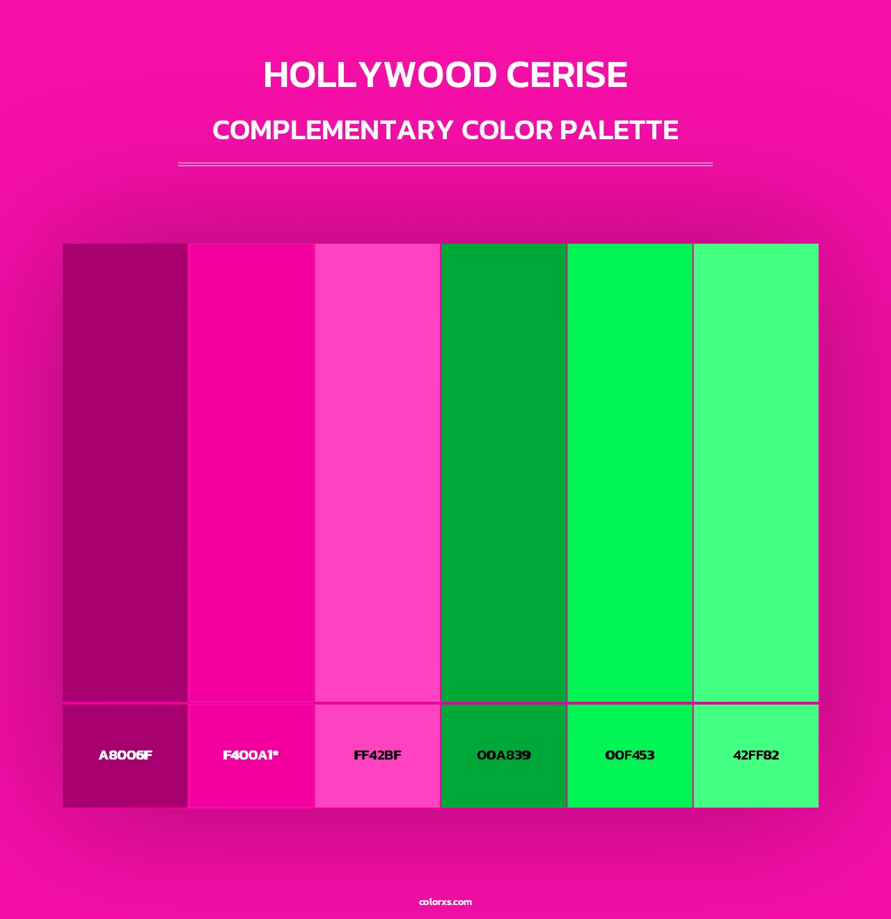 Hollywood Cerise - Complementary Color Palette
