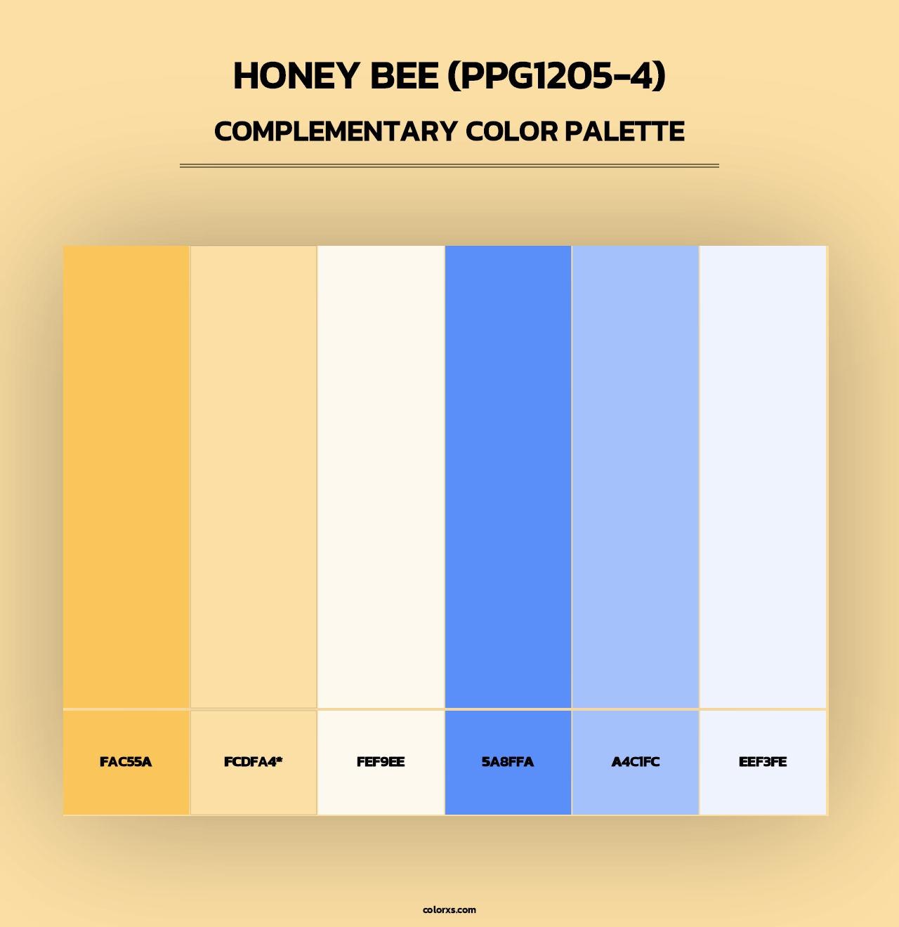 Honey Bee (PPG1205-4) - Complementary Color Palette