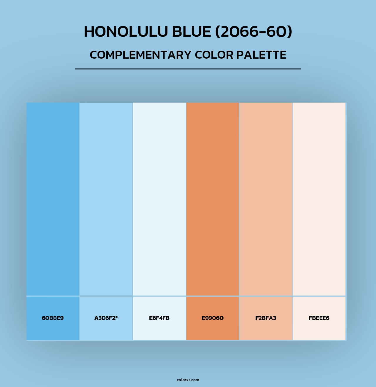 Honolulu Blue (2066-60) - Complementary Color Palette