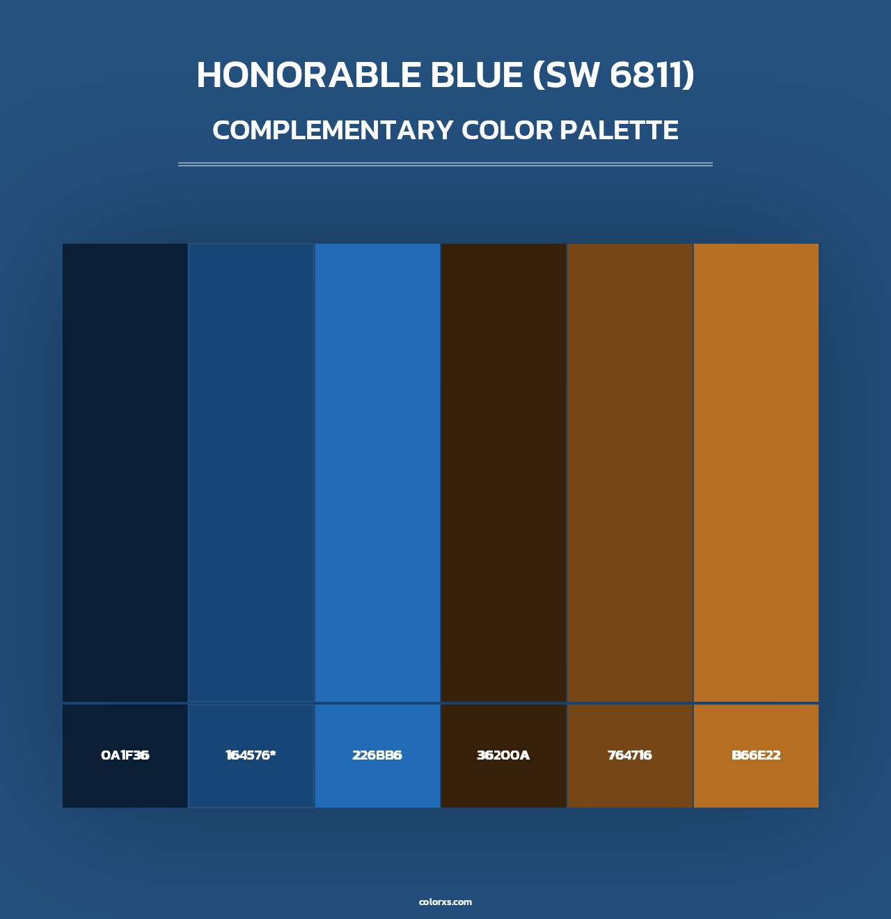 Honorable Blue (SW 6811) - Complementary Color Palette