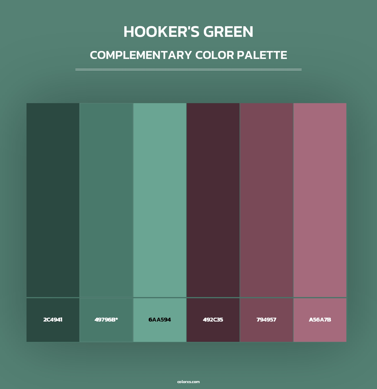 Hooker's Green - Complementary Color Palette