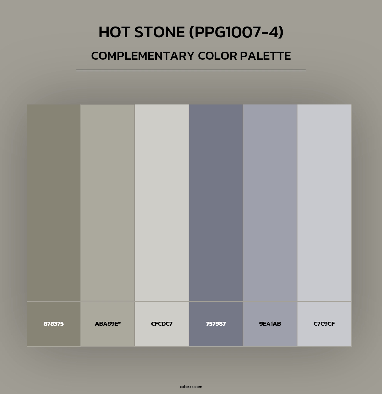 Hot Stone (PPG1007-4) - Complementary Color Palette