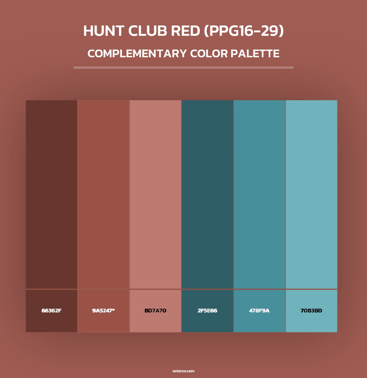 Hunt Club Red (PPG16-29) - Complementary Color Palette