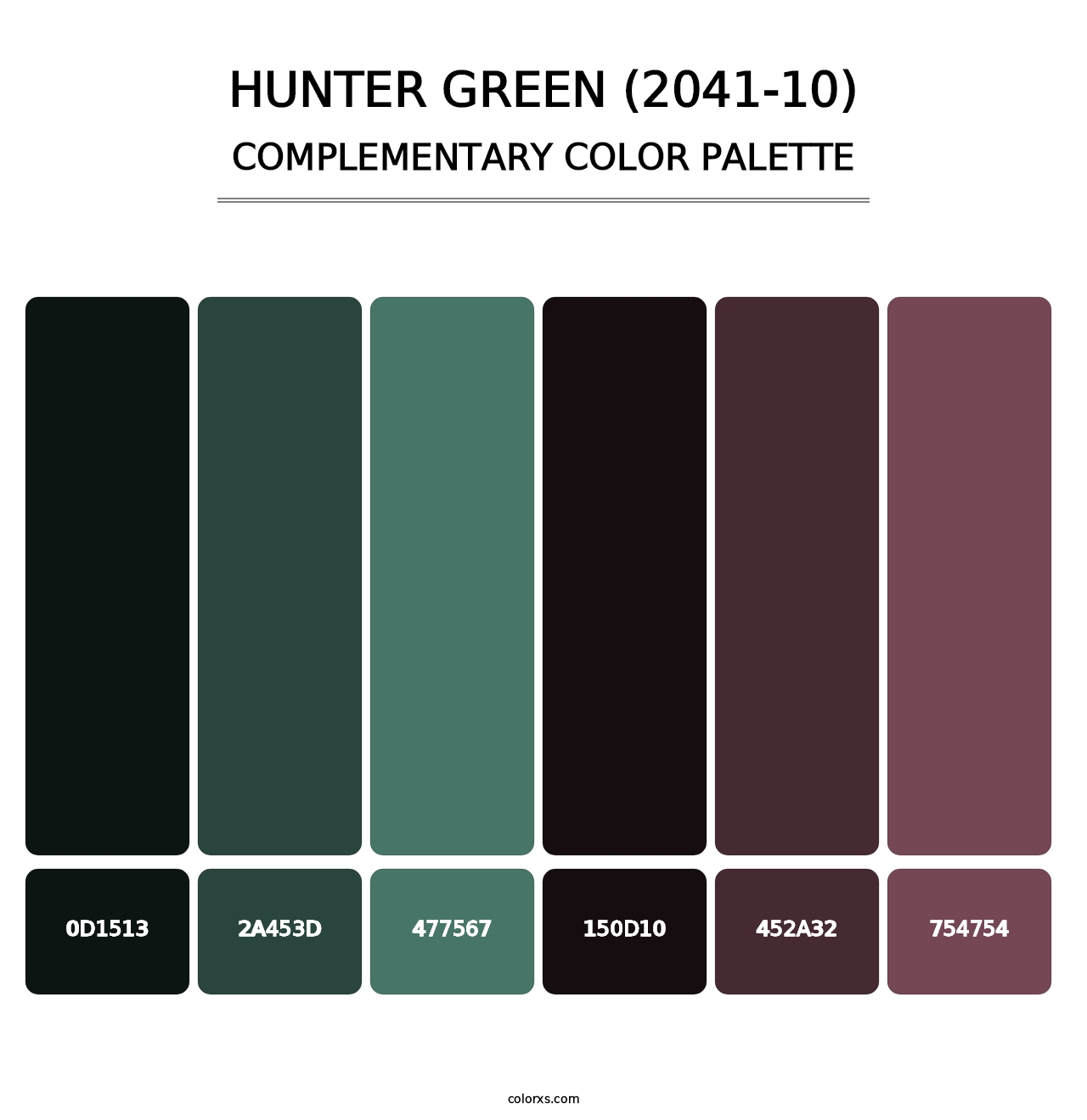 Hunter Green (2041-10) - Complementary Color Palette