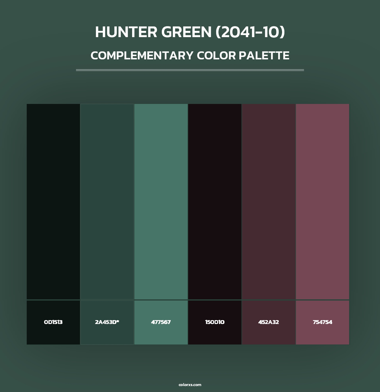 Hunter Green (2041-10) - Complementary Color Palette