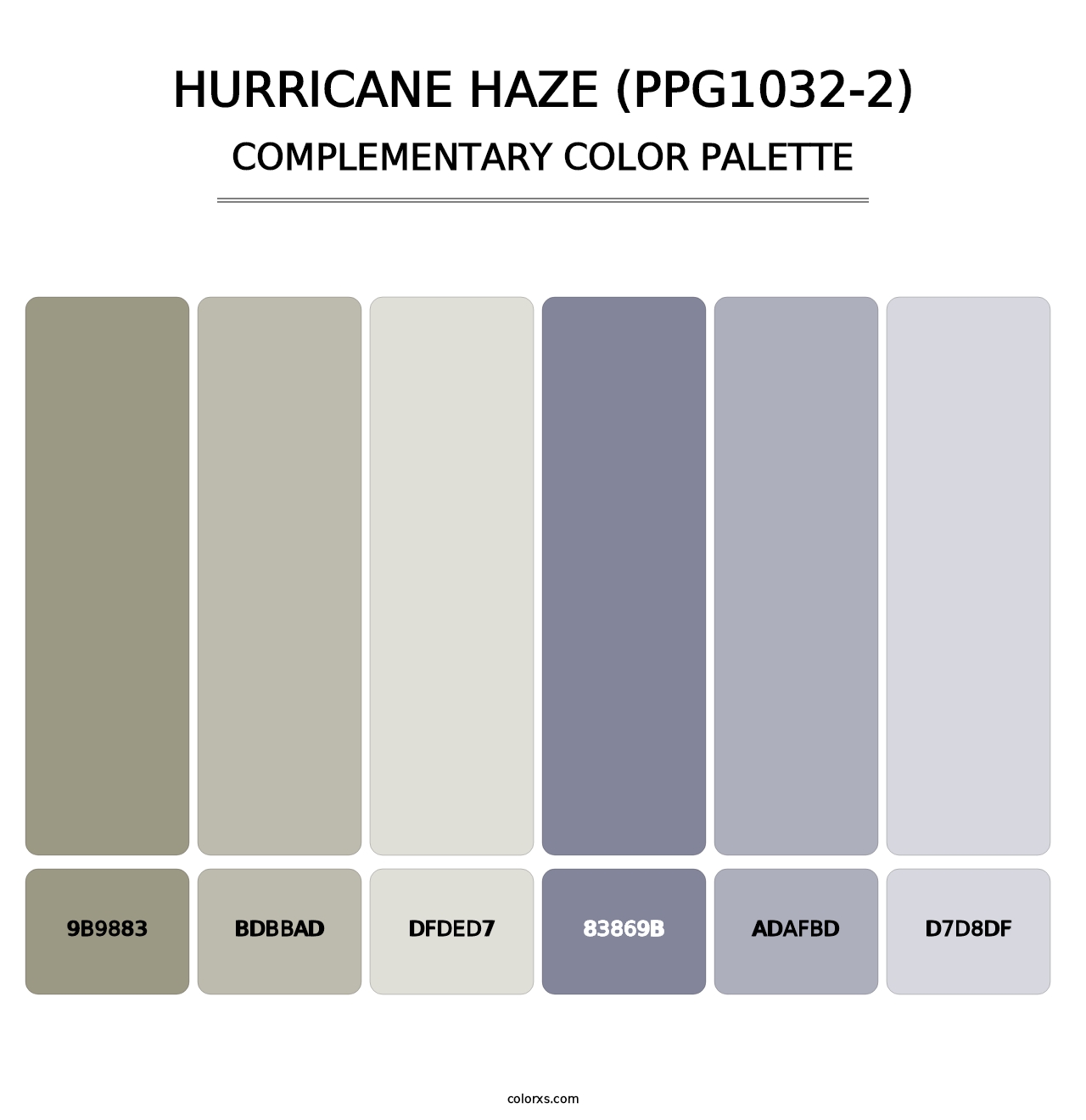 Hurricane Haze (PPG1032-2) - Complementary Color Palette