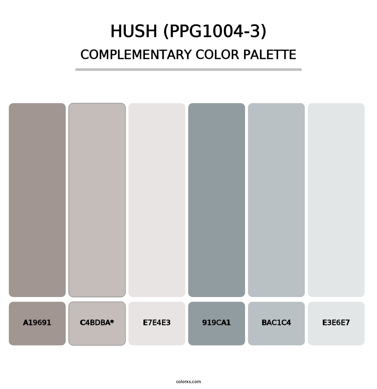 Hush (PPG1004-3) - Complementary Color Palette