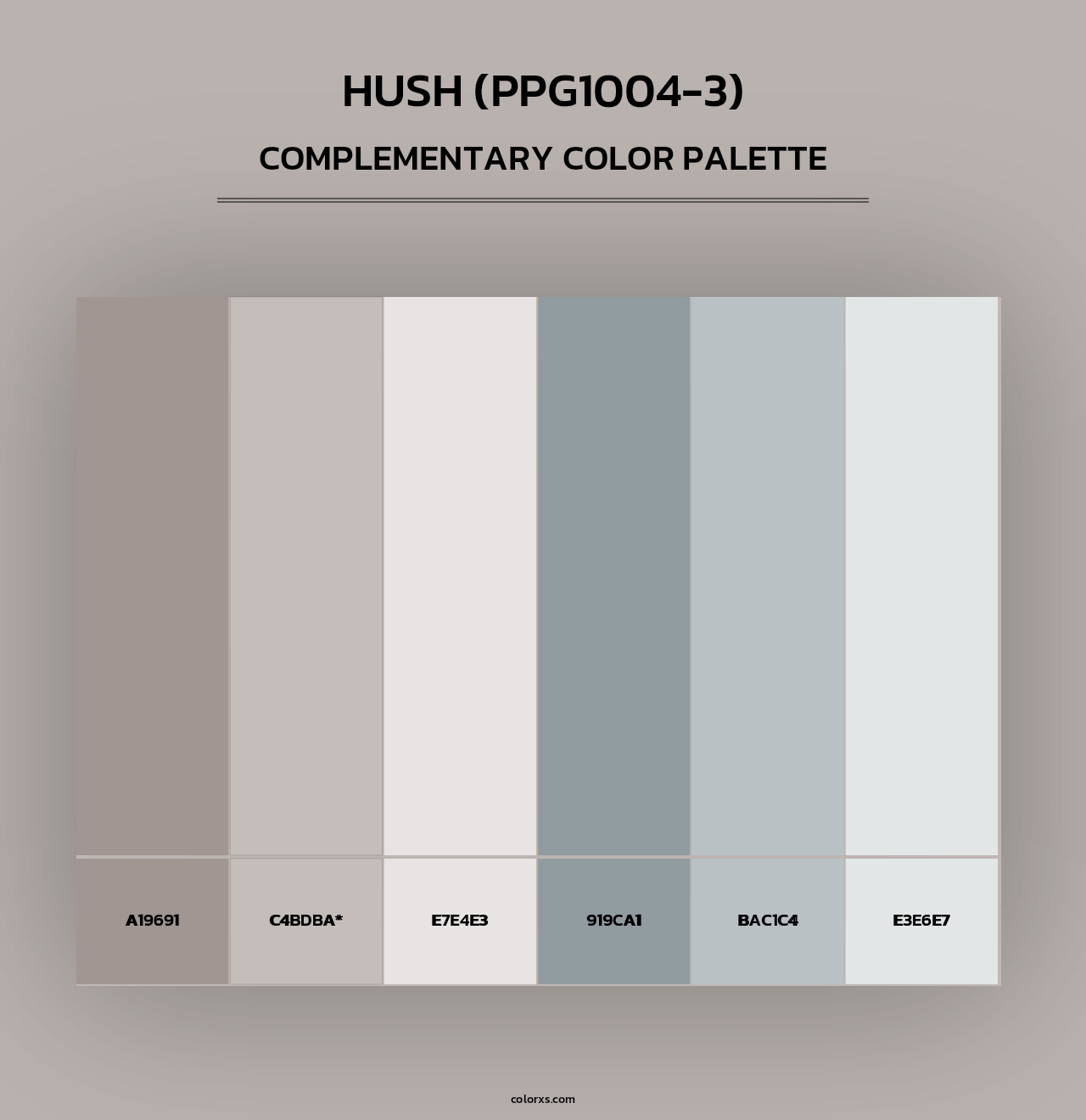 Hush (PPG1004-3) - Complementary Color Palette