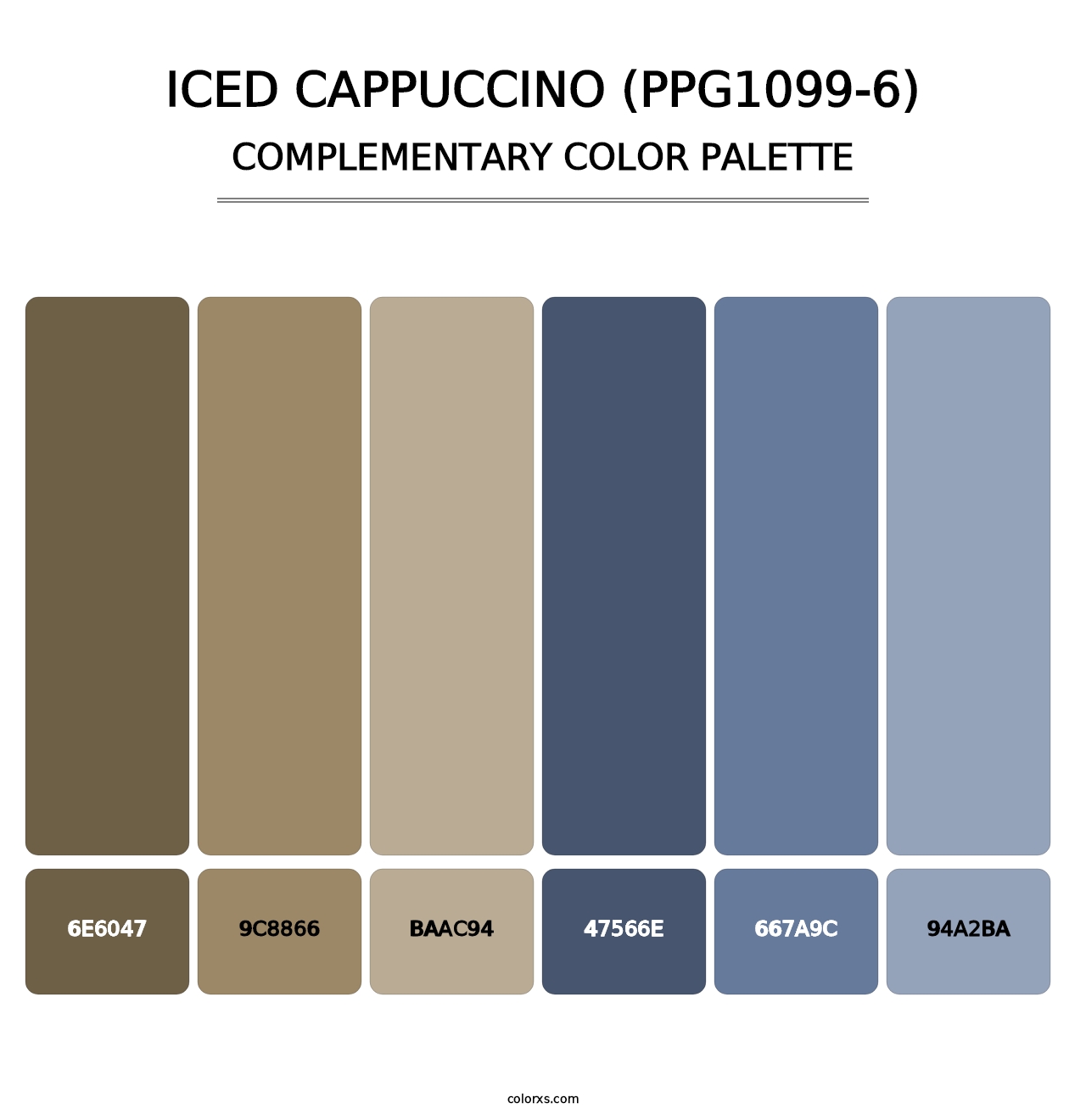Iced Cappuccino (PPG1099-6) - Complementary Color Palette