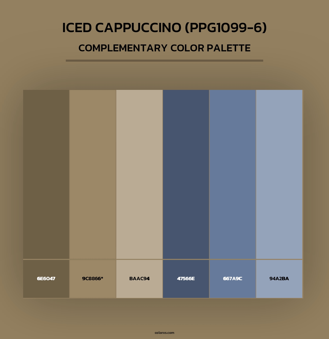 Iced Cappuccino (PPG1099-6) - Complementary Color Palette