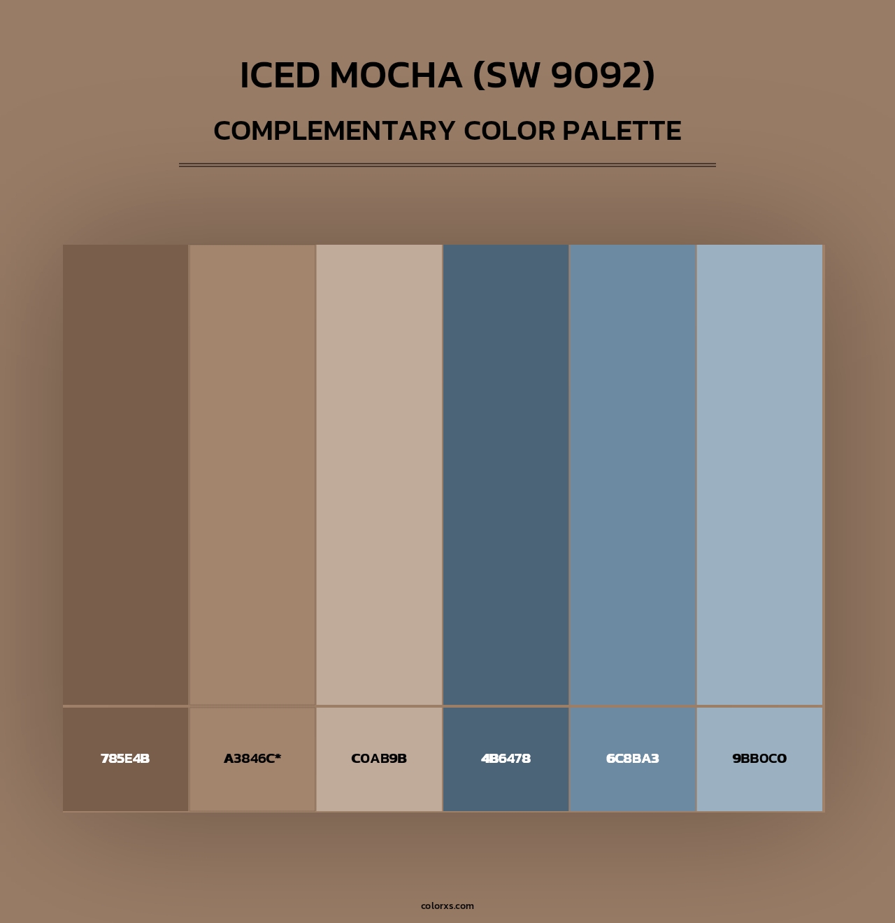 Iced Mocha (SW 9092) - Complementary Color Palette