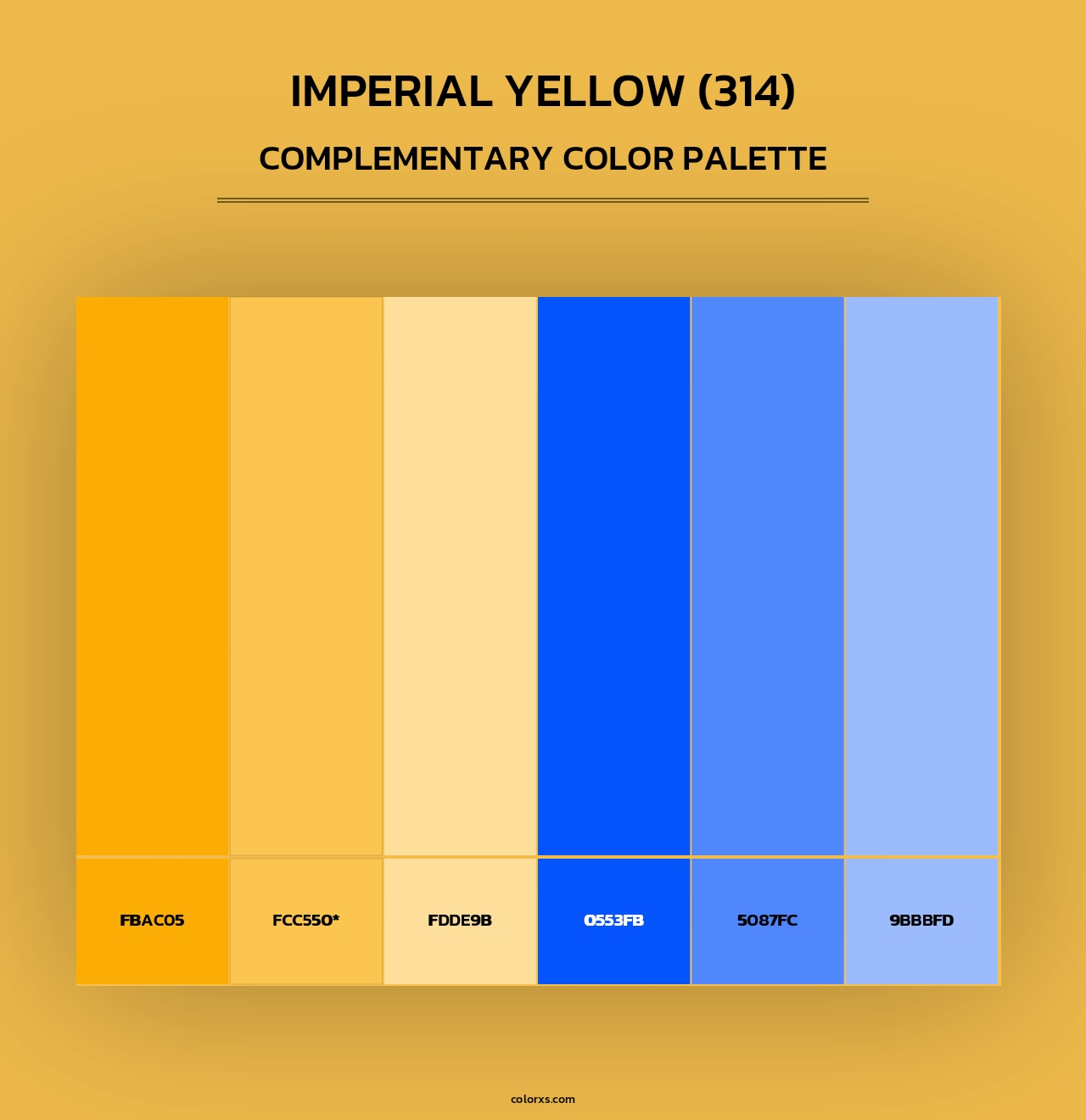 Imperial Yellow (314) - Complementary Color Palette