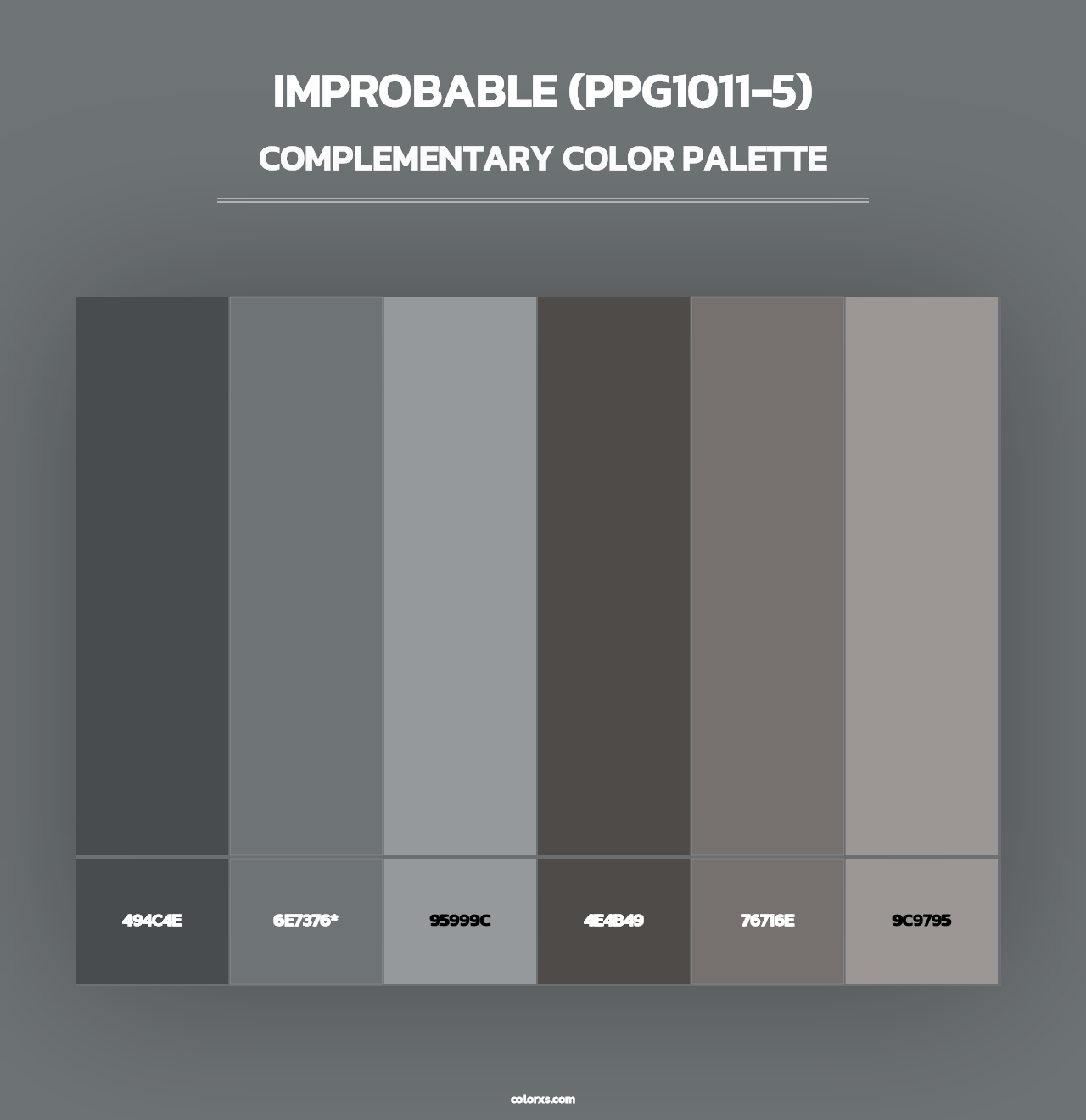 Improbable (PPG1011-5) - Complementary Color Palette