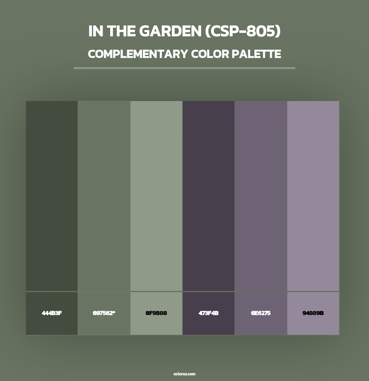In the Garden (CSP-805) - Complementary Color Palette