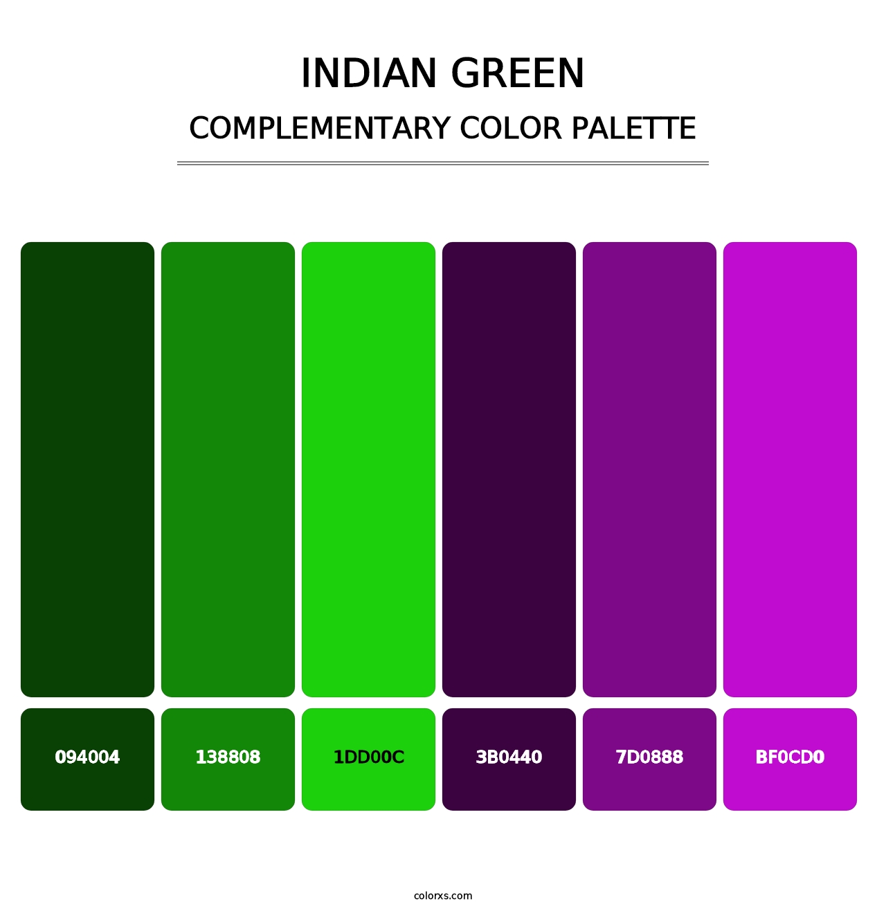 Indian Green - Complementary Color Palette